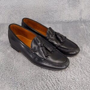 Handmade Church's Black Leather Tassel Loafers Mens Size 12 N Dress Shoes